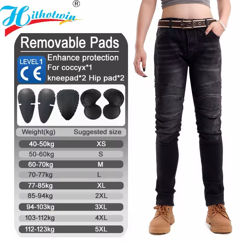 Motorcycle Gear Women Pants - 여성용 오토바이 청바지 블랙 오프로드 라이딩